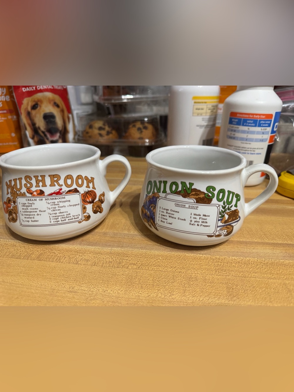 Mushroom & Onion Soup Mugs Set of 2